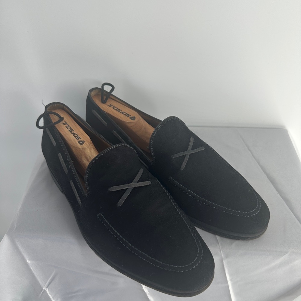 Paul Stuart black suede loafers